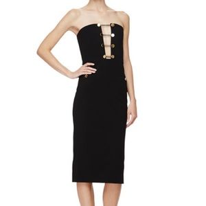 Cushnie Et Ochs Strapless Button-Front Sheath Dress